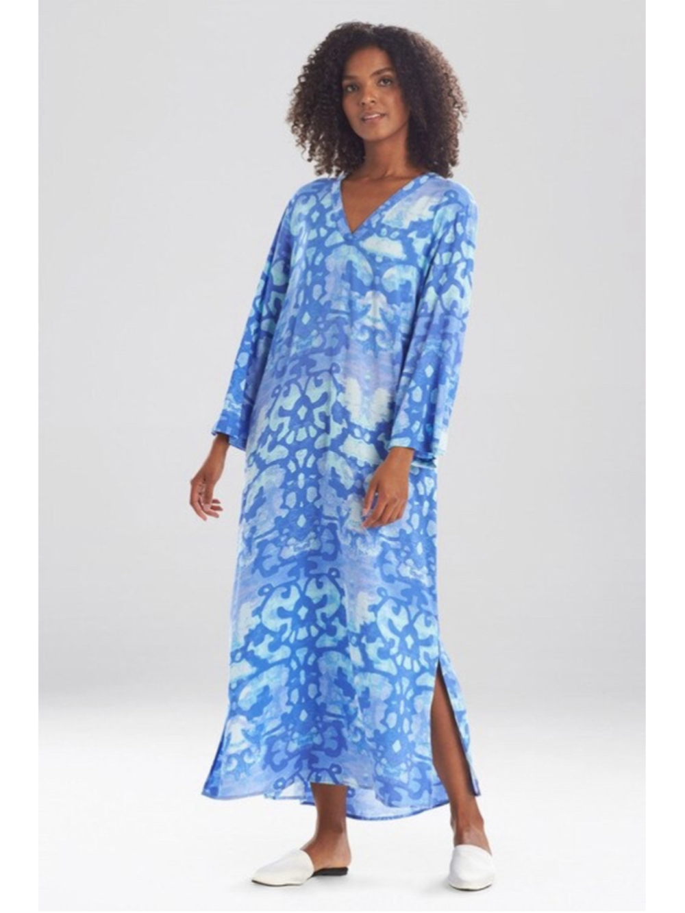 Natori Oasis Challis Caftan House Dress MuuMuu Size 3X Lounge Beach Comfort